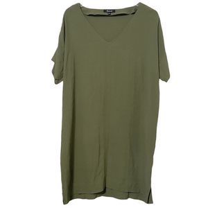 Madewell Novel Short Sleeve Shirt Dress Olive Green Size Small